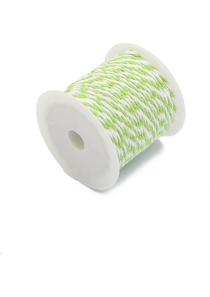 Açık Yeşil - Beyaz Stil 10 Metersroll Pamuk Fırıncı Sicim Halat Kordon Düğün Dekorasyon Için Doğal Pamuklu Dıy El Yapımı Zanaat Aksesuarları (Yurt Dışından)