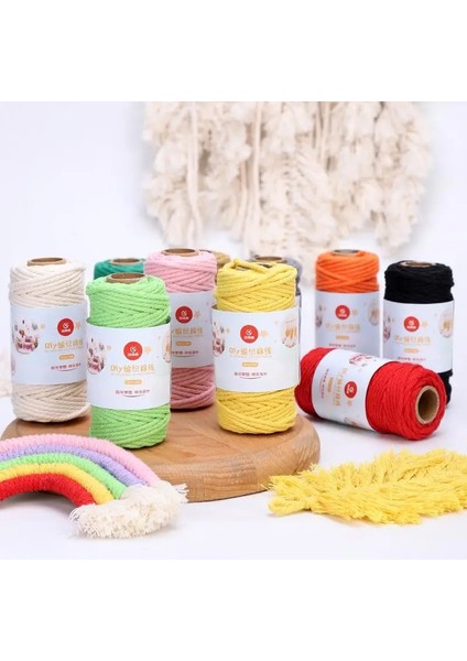 No.11 Stili 3mm Boho Kordonları Halat Ipliği Renkli % 100% Pamuk Bükülmüş Makrome Paraşüt Kordonları Dize Dıy El Yapımı Ev Scrapbooking El Sanatları (Yurt Dışından)