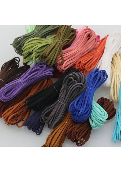No.16 Tarzı 5 Metre Dıy Deri Halat Şeker Renk Düz Faux Süet Deri Halat Bilezik Kolye El Yapımı Malzeme 3mm Kalınlık (Yurt Dışından) modelleri