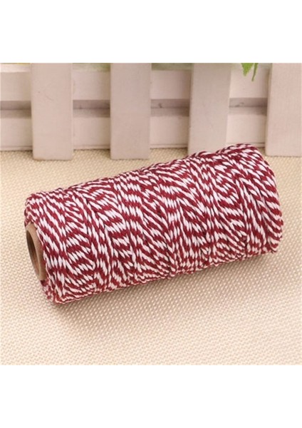 Şarap Beyaz Tarzı 100 M * 2 mm Çift Renk Pamuklu Fırıncı Halat Sicim El Yapımı Aksesuarlar Için Düğün Parti Dekorasyon Hediye Dıy Sarma (Yurt Dışından)