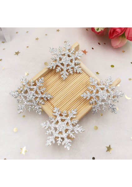 Gümüş Tarzı mm Glitter Noel Kar Taneleri Kompozit Altın Tozu Kumaş Aplikler Düğün Yapımı Dıy Zanaat Malzemeleri A92 (Yurt Dışından)