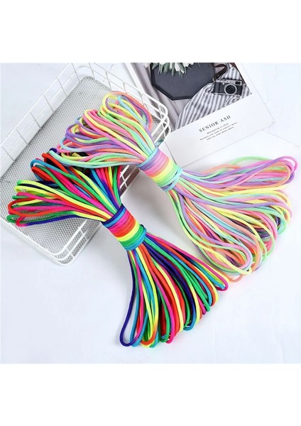 Karanlık Karışım Stili 5mm Gökkuşağı Renkleri Kordon Halat 7 Strand Paraşüt Kordon Halat Tırmanma Kamp Survival Ekipmanları Paracord Bilezik Bungee Kordon (Yurt Dışından) modelleri