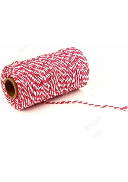 Renk 7 Tarzı 100 Metre 2mm Pamuklu Fırıncılar Sicim Dize Pamuk Kordonlar Halat Ev Dekorasyonu Için El Yapımı Noel Hediyesi Ambalaj Zanaat Dıy Hediye Paketi (Yurt Dışından)