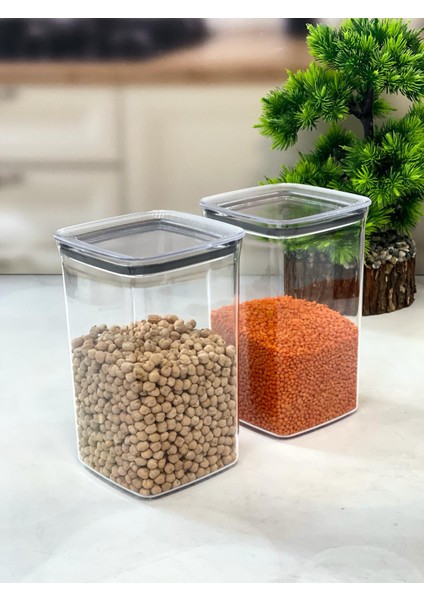 Sude Kare Saklama Kabı, L 2X2000 ml