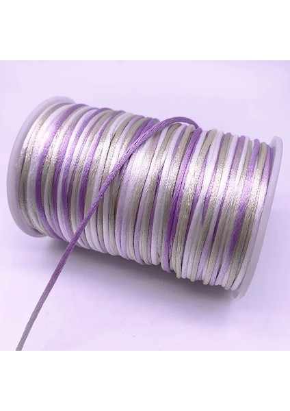 No.12 Tarzı Yeni 5 Yards Kademeli Değişim Renkli Çin Düğüm Hattı Kordon Ipek Saten Kordon Naylon Kordon Dıy El Yapımı Örgü Dize Kordonları (Yurt Dışından)