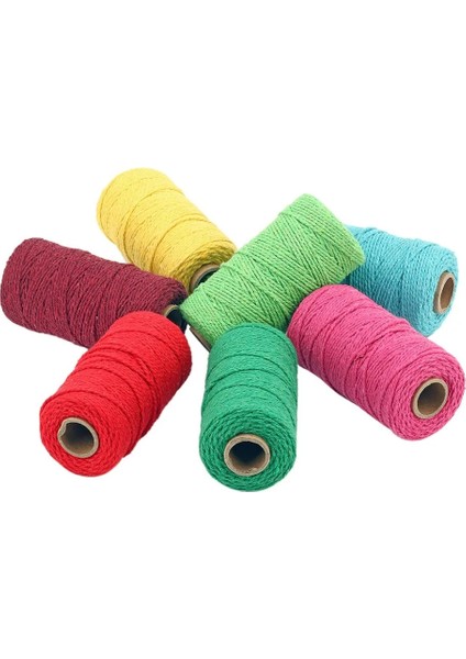 Gri Stil 100 Yard 100% Saf Pamuk Bükülmüş Kordon Halat El Sanatları Makrome Artisan Dize Fırıncı Sicim Çok Renkli Pamuk Keten Halat Ev Tekstili (Yurt Dışından)