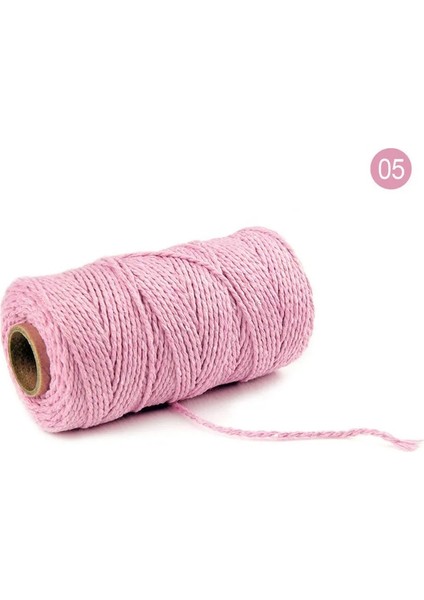Gri Stil 100 Yard 100% Saf Pamuk Bükülmüş Kordon Halat El Sanatları Makrome Artisan Dize Fırıncı Sicim Çok Renkli Pamuk Keten Halat Ev Tekstili (Yurt Dışından)