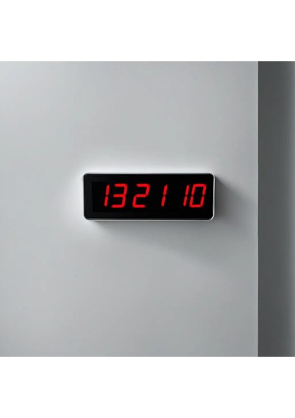 Sanec Saniyeli Dijital LED Duvar ve Masa Saat Derece ve Nem - Kırmızı (Kasa Ölçüsü: 15X50 Cm)