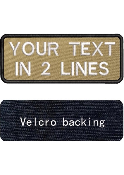 Beyaz-Velcro Tarzı 10X4CM Haki Arka Plan Kahverengi Nakış Özel Ad Metin Yama Çizgili Rozeti Demir On Veya Velcro Destek Yamaları (Yurt Dışından)