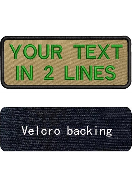 Yeşil-Velcro Tarzı 10X4CM Haki Arka Plan Kahverengi Nakış Özel Ad Metin Yama Çizgili Rozeti Demir On Veya Velcro Destek Yamaları (Yurt Dışından)