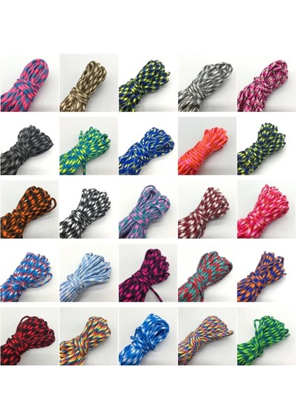 No.16 Tarzı 10 Yards Paracord Araküt Kordon Ipi Halat Mil Spec Tip Iıı 7 Strand Tırmanma Kampı Hayatta Kalma Ekipmanı Mix-Renk (Yurt Dışından)