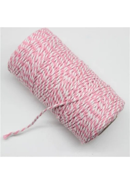 Pembe Beyaz Tarzı 100 M * 2 mm Çift Renk Pamuklu Fırıncı Halat Sicim El Yapımı Aksesuarlar Için Düğün Parti Dekorasyon Hediye Dıy Sarma (Yurt Dışından)