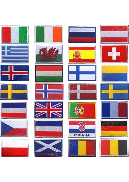 Lihtenştayn Bayrağı Stili Nakış Yamaları Rozetleri Slovakya Romanya Isviçre Ispanya Fransa Belçika Yunanistan Hollanda Polonya Vatikan Macaristan Bayrağı Yama (Yurt Dışından)
