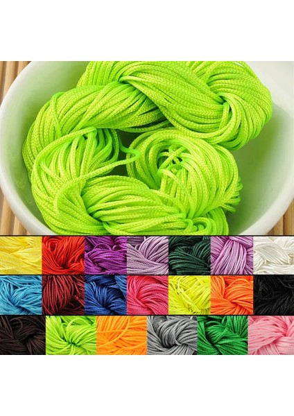 No.5 Tarzı 20MLOT 1mm Saten Naylon Kordon, Rattail Kordon Çin Düğüm Karışık Renkler Dıy Kolye Bilezik Örgülü Dize Rulo Püsküller Boncuk (Yurt Dışından)
