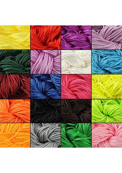 No.5 Tarzı 20MLOT 1mm Saten Naylon Kordon, Rattail Kordon Çin Düğüm Karışık Renkler Dıy Kolye Bilezik Örgülü Dize Rulo Püsküller Boncuk (Yurt Dışından)