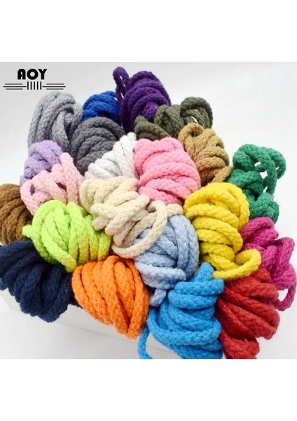 Turuncu Tarzı 5mm Pamuk Halat El Sanatları Dekoratif Bükülmüş Yuvarlak Kordon Dıy Dikiş El Yapımı Ev Tekstili Dekorasyon Kordon Iplik Kordonları (Yurt Dışından) indirimleri