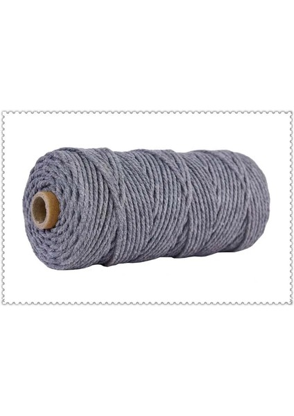 Gri Stil % Pamuk Makrome Kordon Renkli Kordon El Yapımı Dıy Halat Bükülmüş Dize Goblen El Sanatları Giyim Tedarik Filmi Ambalaj 100M (Yurt Dışından)
