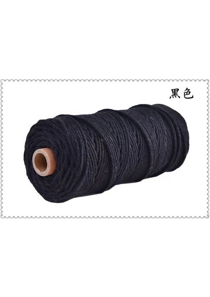 No.12 Tarzı 110 Yard 3mm Makrome Pamuk Kordon Renkli Halat Bej Bükülmüş El Sanatları Dıy Ev Tekstili Dekoratif Tedarik Makrome Dize (Yurt Dışından)