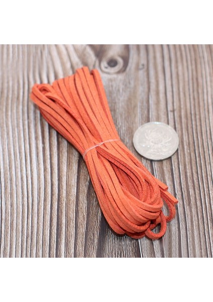 No.11 Stili 5 Metre Dıy Deri Halat Şeker Renk Düz Faux Süet Deri Halat Bilezik Kolye El Yapımı Malzeme 3mm Kalınlık (Yurt Dışından)