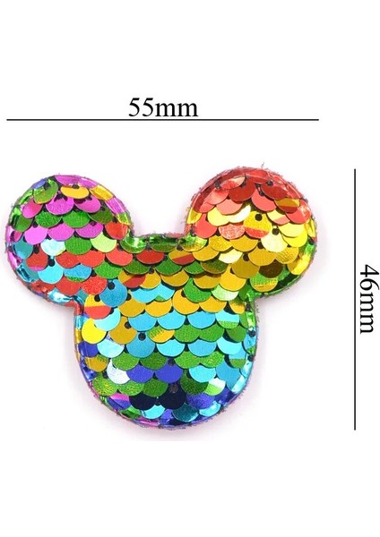 Gümüş Tarzı Glitter Sequins Kumaş Fare Yastıklı Yamalar Dıy El Sanatları Giysileri Için Fare Aplikleri Şapkalar Firkete Süs Aksesuarları F29 (Yurt Dışından)