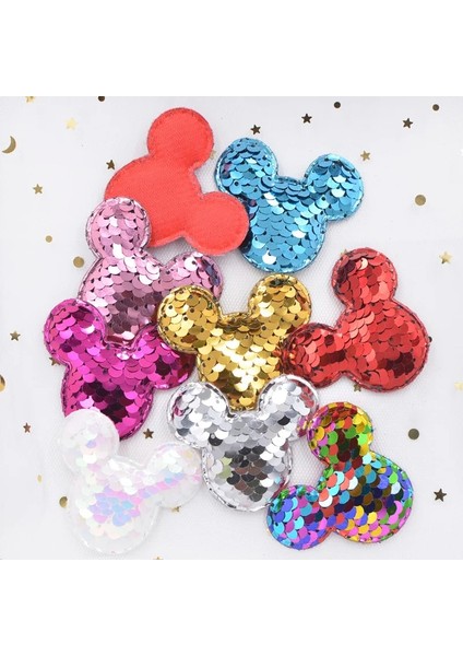 Gümüş Tarzı Glitter Sequins Kumaş Fare Yastıklı Yamalar Dıy El Sanatları Giysileri Için Fare Aplikleri Şapkalar Firkete Süs Aksesuarları F29 (Yurt Dışından)