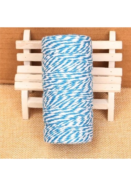 Kraliyet Mavisi Beyaz Tarzı 100 M * 2 mm Çift Renk Pamuklu Fırıncı Halat Sicim El Yapımı Aksesuarlar Için Düğün Parti Dekorasyon Hediye Dıy Sarma (Yurt Dışından)