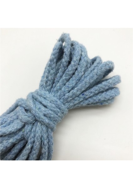 Açık Mavi Stil 5 Yards 6mm Pamuk Halat El Sanatları Dekoratif Bükülmüş Kordon Halat El Yapımı Dekorasyon Için Dıy Kordon Ficelles Couleurs Iplik Kordon (Yurt Dışından)