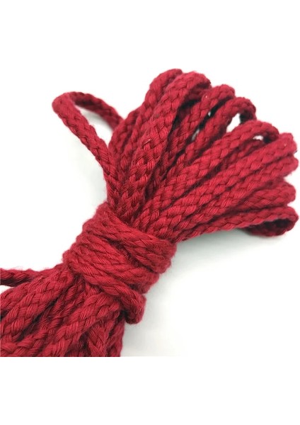 Kırmızı Stil 5 Yards 6mm Pamuk Halat El Sanatları Dekoratif Bükülmüş Kordon Halat El Yapımı Dekorasyon Için Dıy Kordon Ficelles Couleurs Iplik Kordon (Yurt Dışından)