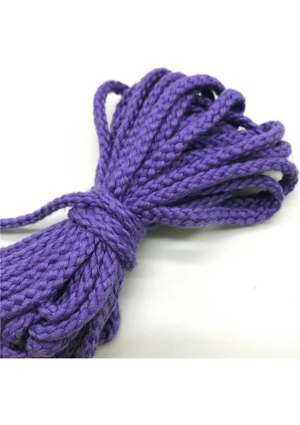 Açık Mor Tarzı 5 Yards 6mm Pamuk Halat El Sanatları Dekoratif Bükülmüş Kordon Halat El Yapımı Dekorasyon Için Dıy Kordon Ficelles Couleurs Iplik Kordon (Yurt Dışından)