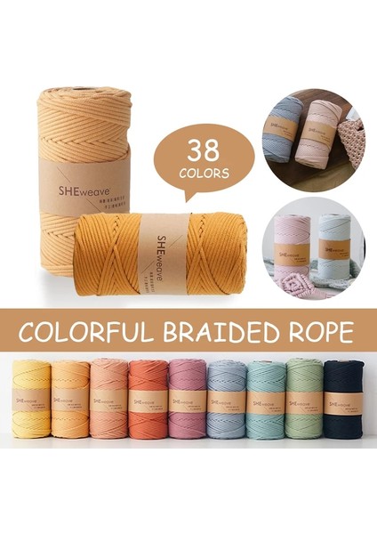 No.35 Tarzı 100 M Renkli Iplik Kordon El Yapımı El Sanatları Dıy 3mm Bükülmüş Pamuk Makrome Kordon Sicim Halat Dize Ev Tekstili Düğün Dekorasyon (Yurt Dışından) fırsatları