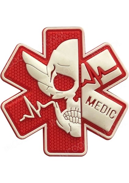 13 Pvc 7.5cm Döngüsüz Stil Tıbbi Yansıtıcı Yamalar Medic Kauçuk 3D Pvc Paramedik Taktik Rozeti Doktor Çapraz Acil Kurtarma Işlemeli Yamalar (Yurt Dışından)