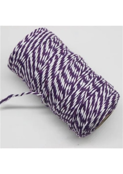 Mor Beyaz Tarzı 100 M * 2 mm Çift Renk Pamuklu Fırıncı Halat Sicim El Yapımı Aksesuarlar Için Düğün Parti Dekorasyon Hediye Dıy Sarma (Yurt Dışından)