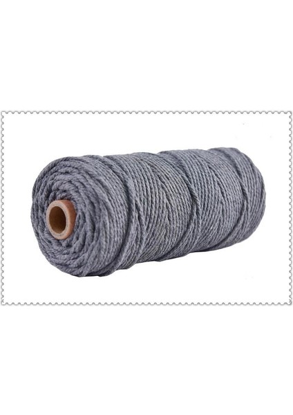 Gri Stil % Pamuk Kordonlar Renkli Kordon Bej Bükülmüş Makrome Dize Dıy Ev Tekstili Düğün Dekoratif Goblen Sanatı 110 Yards (Yurt Dışından)