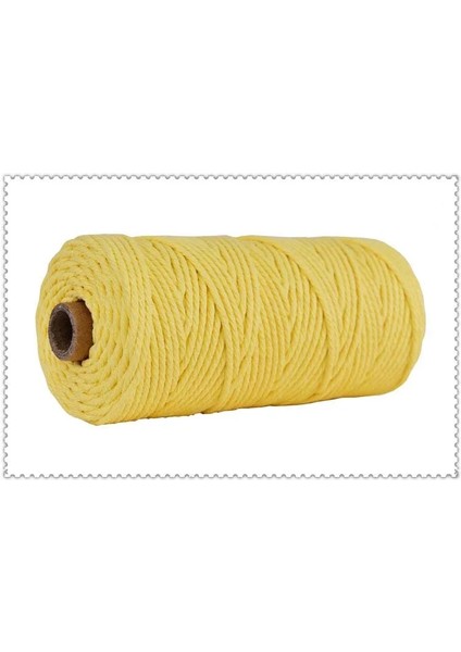 Açık Sarı Stil El Yapımı Boho Dekor % Pamuk Kordon Renkli Kordon Halat Bükülmüş Makrome Dize Dıy Ev Düğün Dekorasyon Kaynağı 110 Yards (Yurt Dışından)