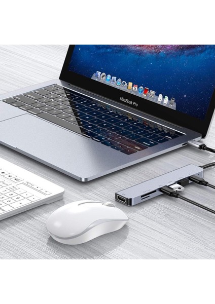 Macbook 7 In 1 Sd USB Type-C Hub Hdmı Girişli Çevirici Çoklayıcı