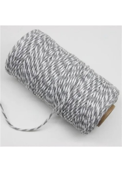 Gri Beyaz Tarzı 100 M * 2 mm Çift Renk Pamuklu Fırıncı Halat Sicim El Yapımı Aksesuarlar Için Düğün Parti Dekorasyon Hediye Dıy Sarma (Yurt Dışından)