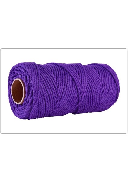 Derin Mor Tarzı % Pamuk Kordon Renkli Kordon Halat Bej Bükülmüş Dıy Craft Makrome Dize Ev Tekstili Düğün Dekoratif Tedarik 110 Yards (Yurt Dışından)
