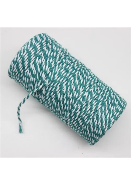Yeşil Beyaz Stil 100 M * 2 mm Çift Renk Pamuklu Fırıncı Halat Sicim El Yapımı Aksesuarlar Için Düğün Parti Dekorasyon Hediye Dıy Sarma (Yurt Dışından)