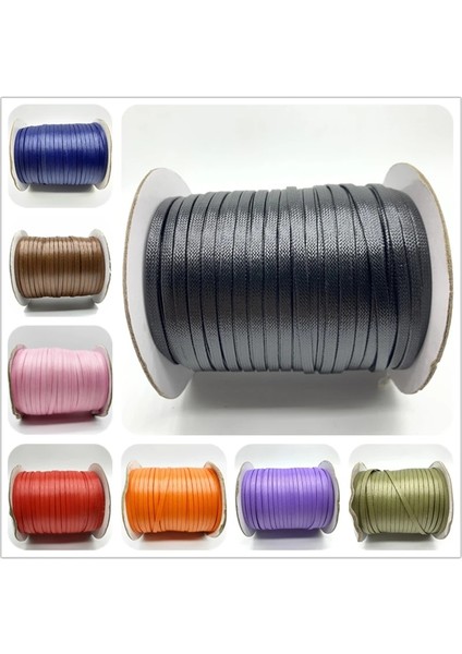 No.13 Tarzı 5 Yardslot 4mm Düz Mumlu Kordon Halat Mumlu Iplik Kordon Dize Kayış Dıy Bilezik Kolye Halat Takı Yapımı Için Bilezik Örgü (Yurt Dışından)
