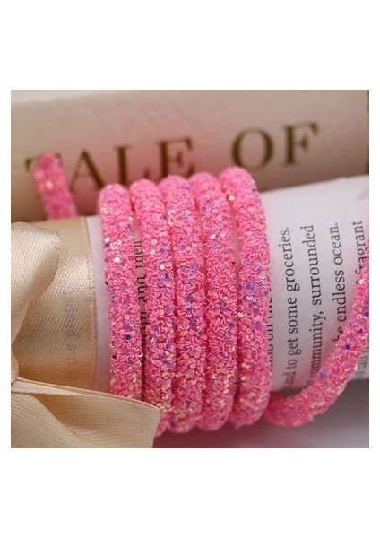 Pembe Stil 1 Yard 6mm Glitter Sequins Rhinestones Yumuşak Tüp Kordon Halat Dize Dıy Giyim Ayakkabı Için Şapka Takı Bilezik Parti Dekorasyon (Yurt Dışından)