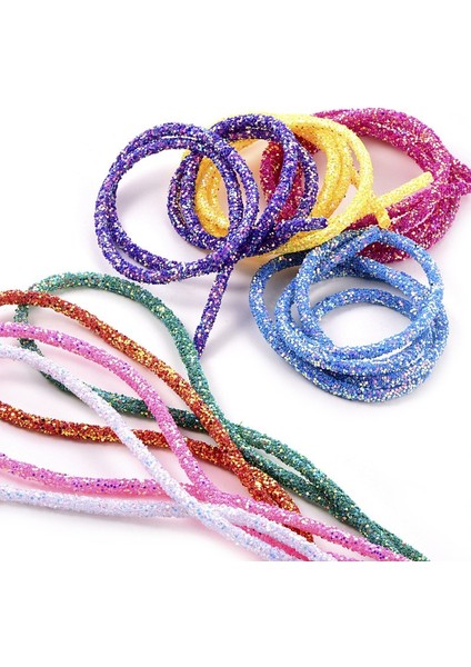 Pembe Stil 1 Yard 6mm Glitter Sequins Rhinestones Yumuşak Tüp Kordon Halat Dize Dıy Giyim Ayakkabı Için Şapka Takı Bilezik Parti Dekorasyon (Yurt Dışından)