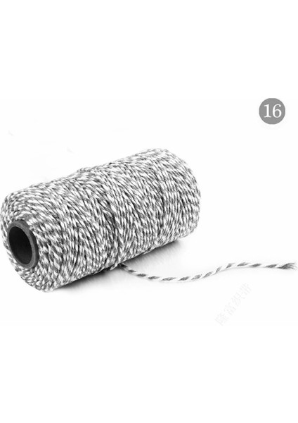 A16 Gri Beyaz Stil Renkli Iplik Kordon El Yapımı El Sanatları Dıy Bej Bükülmüş Pamuk Makrome Kordon Sicim Halat Dize Ev Tekstili Dekorasyon (Yurt Dışından)