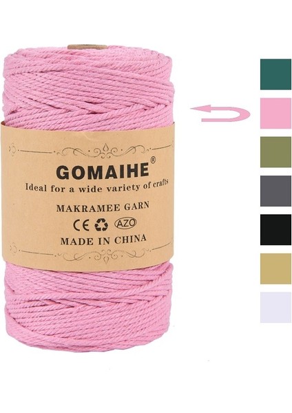 Pembe Tarzı Gomaihe Makrome Kordon 3mm x % Pamuk Halat Zanaat Dize Sicim Duvar Asılı Bitki Askıları Örgü Ev Dekorasyonu Için Dıy (Yurt Dışından)
