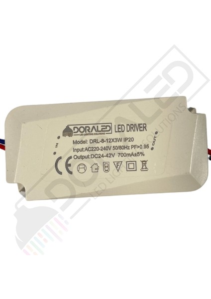 8-12X3W 700MA 24-42V Power LED Driver IP20 Power LED Sürücü