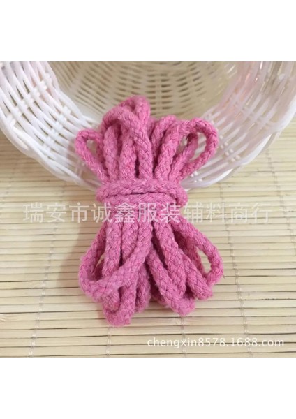Koyu Pembe Tarzı 10 Yards 5mm Pamuk Halat Zanaat Dekoratif Bükülmüş Kordon Halat El Yapımı Dekorasyon Için Dıy Kordon Ficelles Couleurs Iplik Kordon (Yurt Dışından)