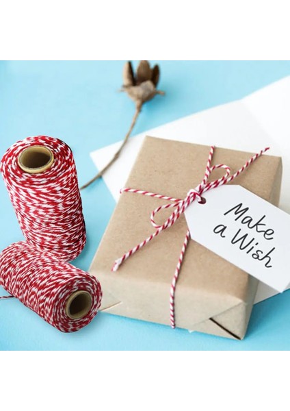 F 100 Metre Stili 100 Metreroll Iki Renk Pamuklu Fırıncı Sicim Halat Kordon Noel Düğün Dekorasyon Hediye Paketleme Dize Dıy Hediye El Sanatları Wrap (Yurt Dışından) fiyatları