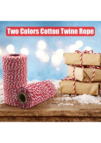 F 100 Metre Stili 100 Metreroll Iki Renk Pamuklu Fırıncı Sicim Halat Kordon Noel Düğün Dekorasyon Hediye Paketleme Dize Dıy Hediye El Sanatları Wrap (Yurt Dışından) modelleri