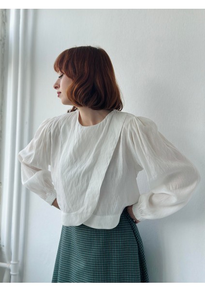 Alisa Kapaklı Retro Gömlek Kadın Beyaz indirimleri