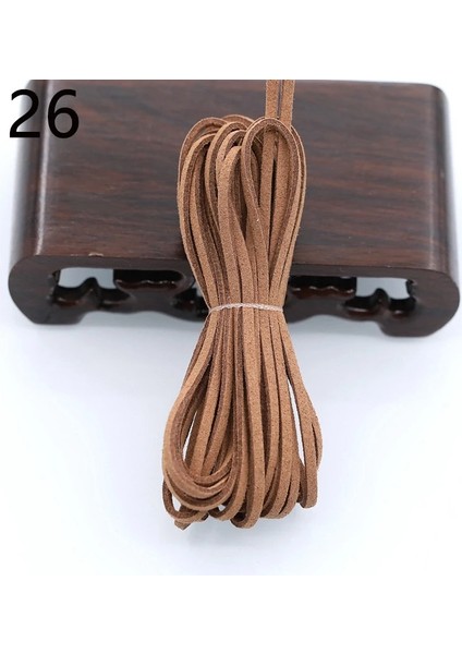 No.26 Tarzı 3mm Makrome Örgülü Faux Süet Kordon Deri Dantel Dıy Dize Halat Dıy Takı Yapımı Için Bilezik ve Kolye (Yurt Dışından)
