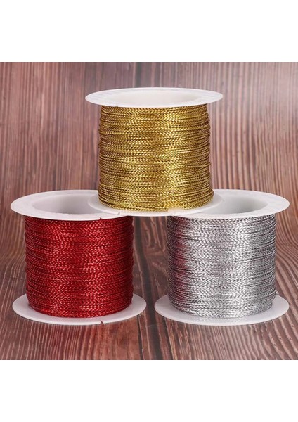 20M Altın Tarzı Metre Halat Goldsilverred Kordon Ipliği Kordon Dize Askı Şerit Etiket Hattı Bilezik Yapma Kaymaz Giyim Hediye (Yurt Dışından)